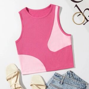 I’m selling a designed light and dark pink crop top!